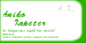 aniko kapeter business card